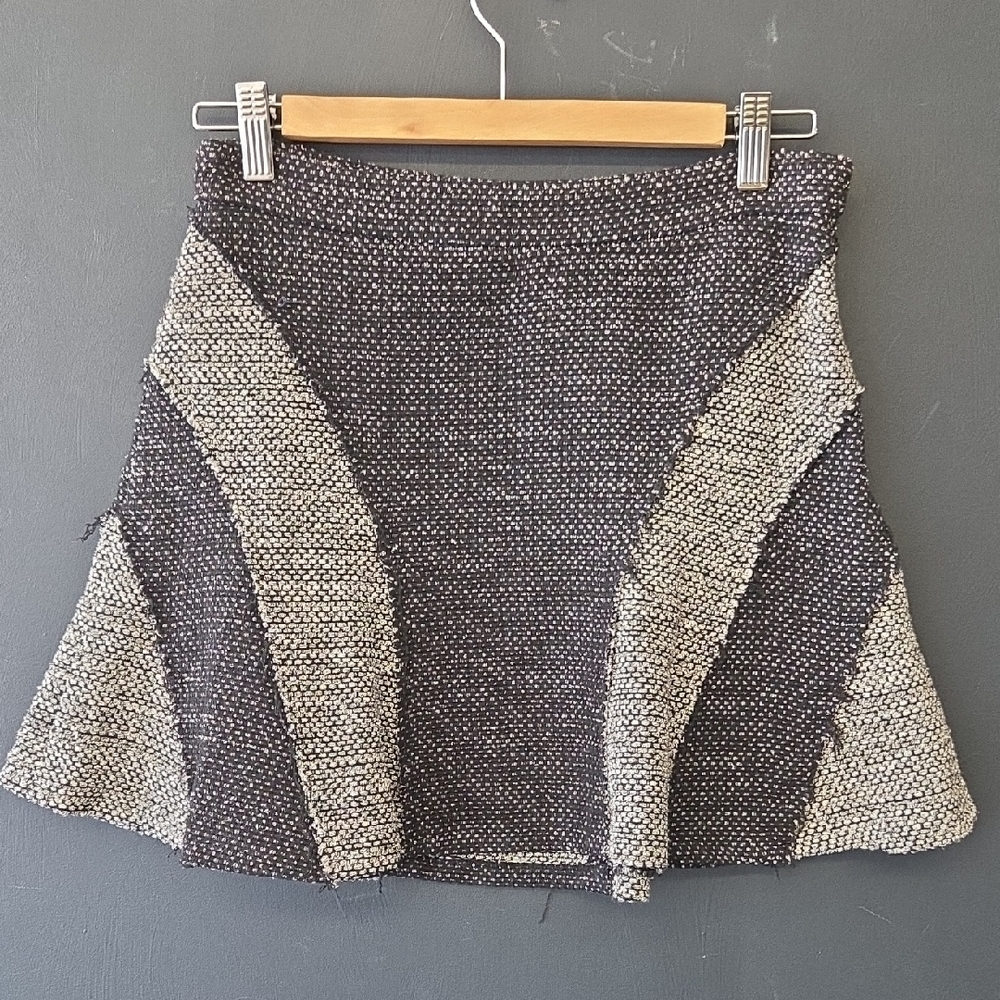 Derek Lam Black and Cream Tweed Mini Skirt